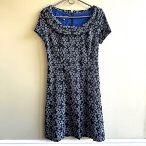 Donna Ricco Abstract B&W Flower Dress size 10